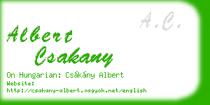 albert csakany business card